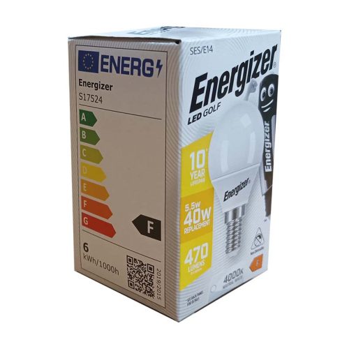 Energizer izzó led gömb E14 55W 4000 K (semleges fehér) 470 LM (40W)