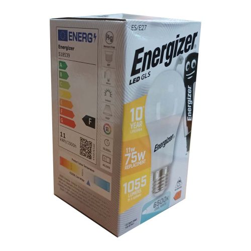 Izzó led E27 normál 75W 6500K hideg 1055Lm fehér Energizer